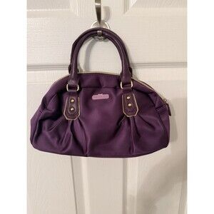 Victoria's Secret Satchel Handbag Womens Small Purple Satin Top Handle FREE SHIP